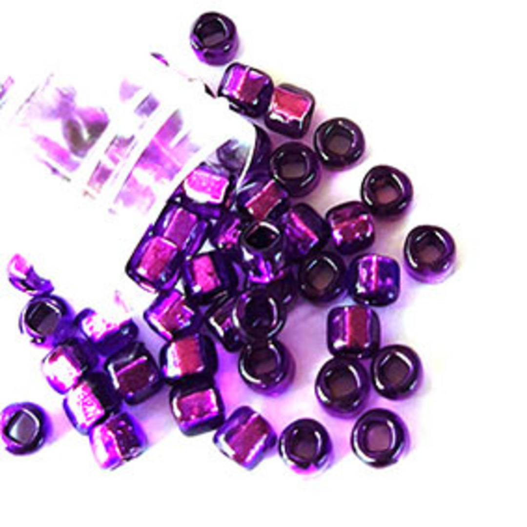 Miyuki size 6 round: 27 - Bright Purple, silver lined (7 grams) image 0