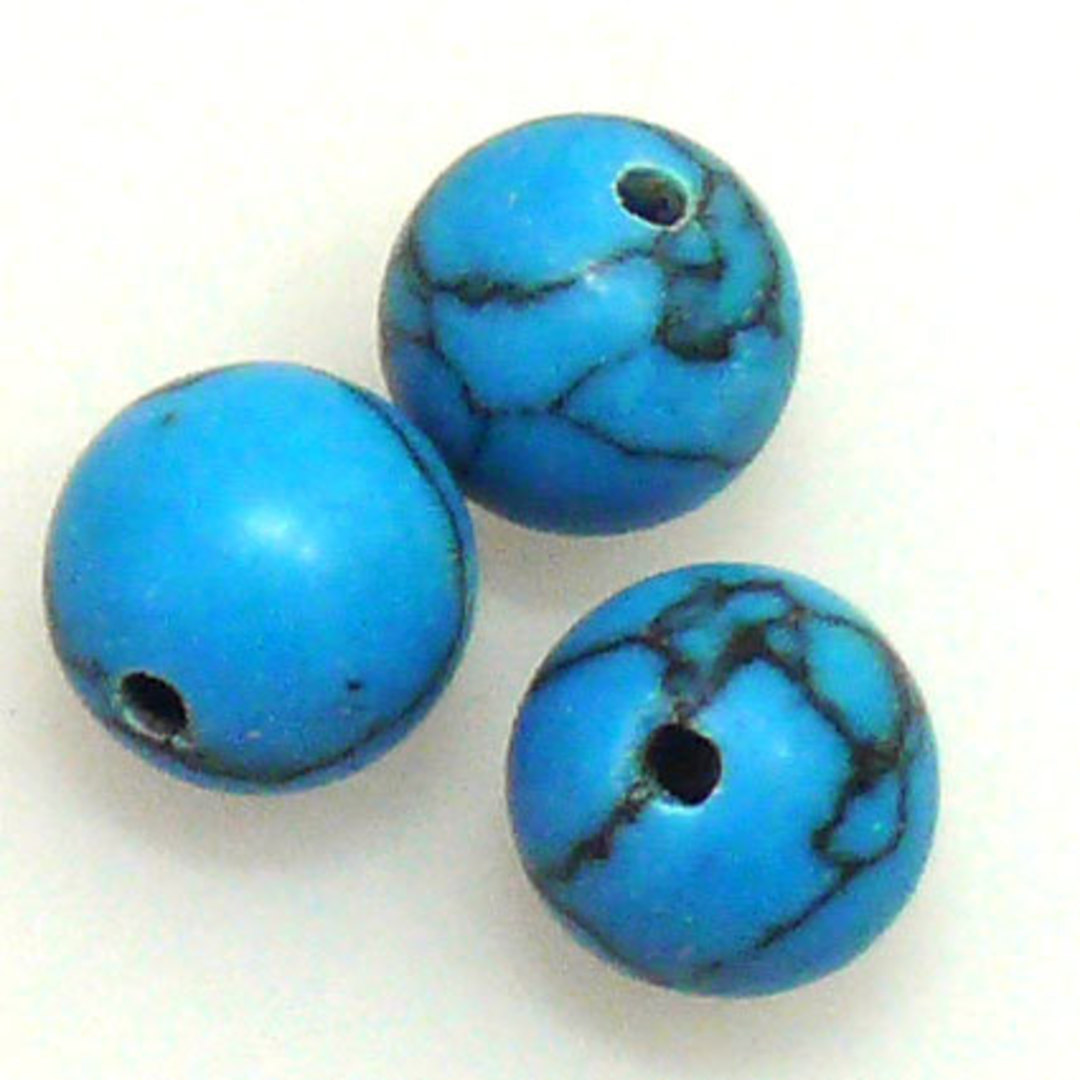 Turquoise Blue Veined Howlite: 8mm ball image 1