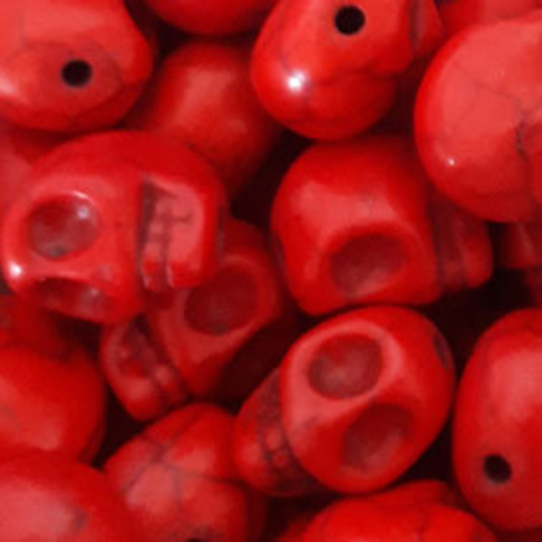 Howlite Skull: Small - Red image 0