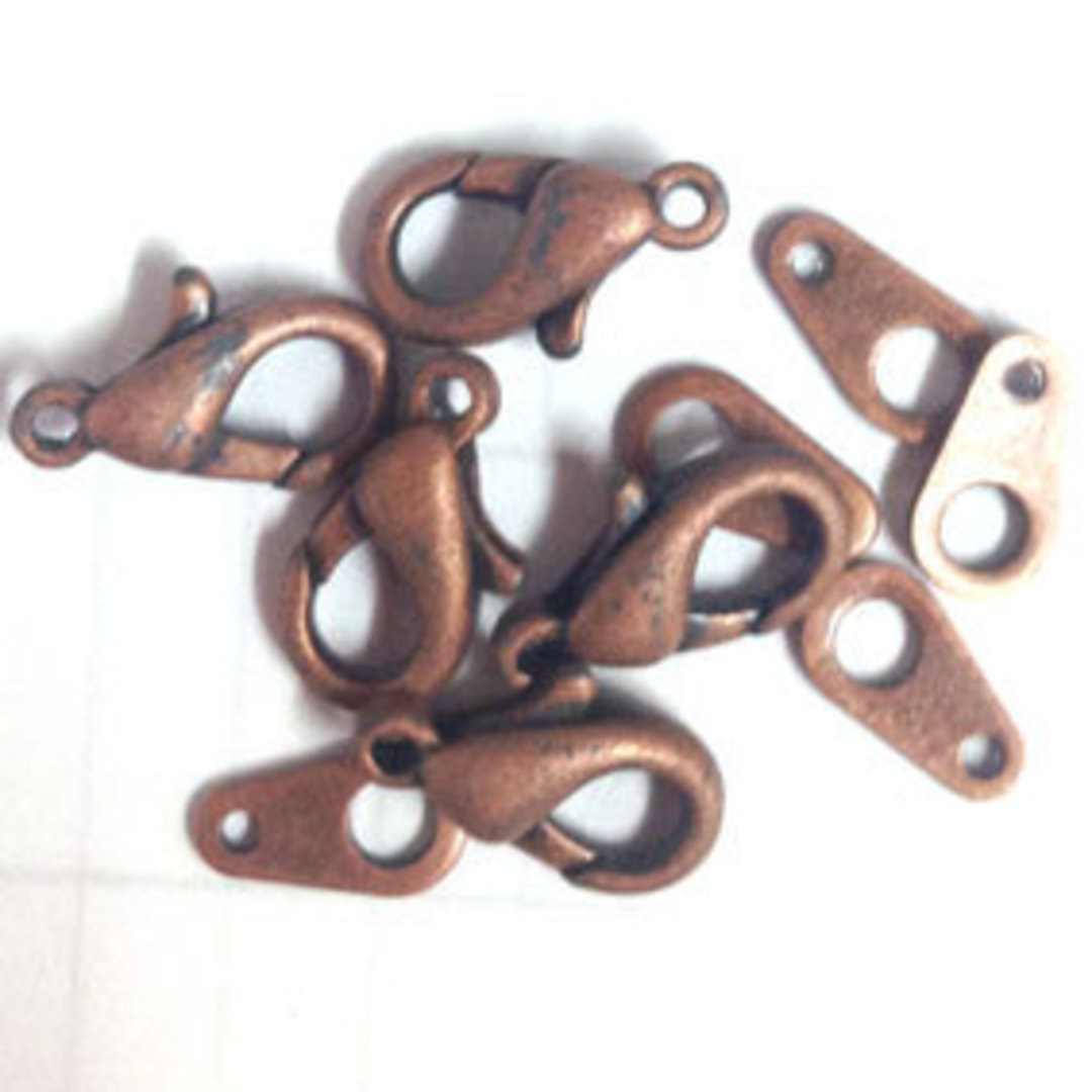 PARROT CLASP PACK, with tab ends - Antique Copper image 0