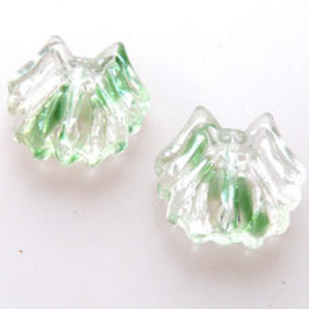 Glass Spider Bead, 14mm - Green/Transparent Mix image 0