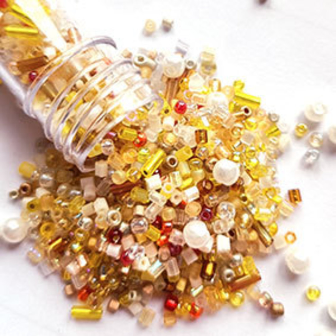 Seed Bead Mix, 15 gram - Yellow Pearl image 0