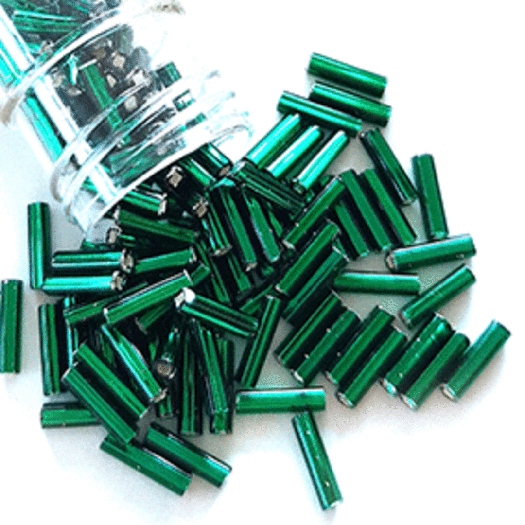 Matsuno 6mm Bugle: 16A - Emerald, silver lined (7 grams) image 0