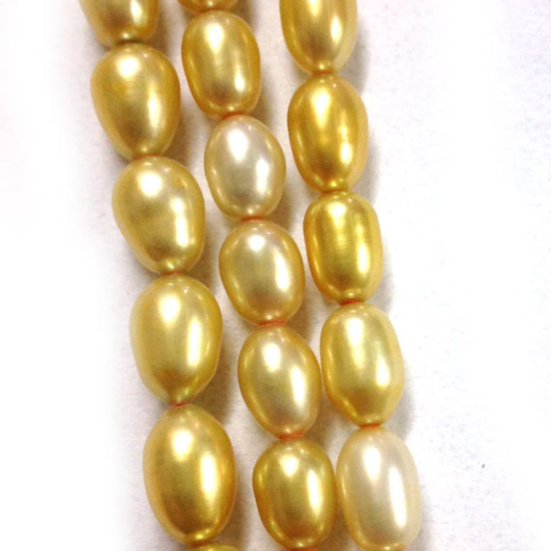 40cm Freshwater Pearl Strand: Shades of Yellow ovals image 0
