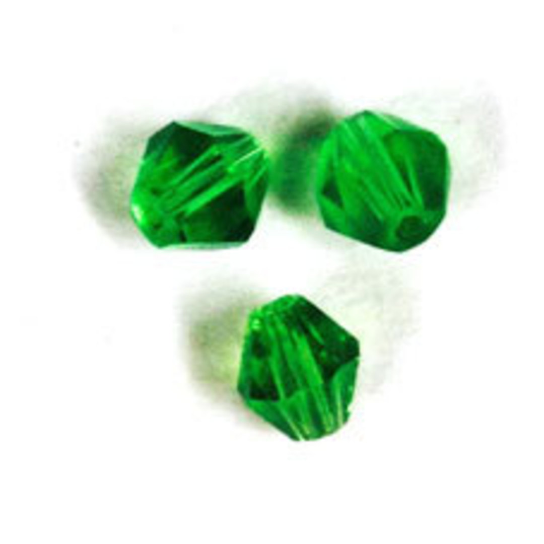 Cut Glass Bicone, 4mm - Emerald image 0