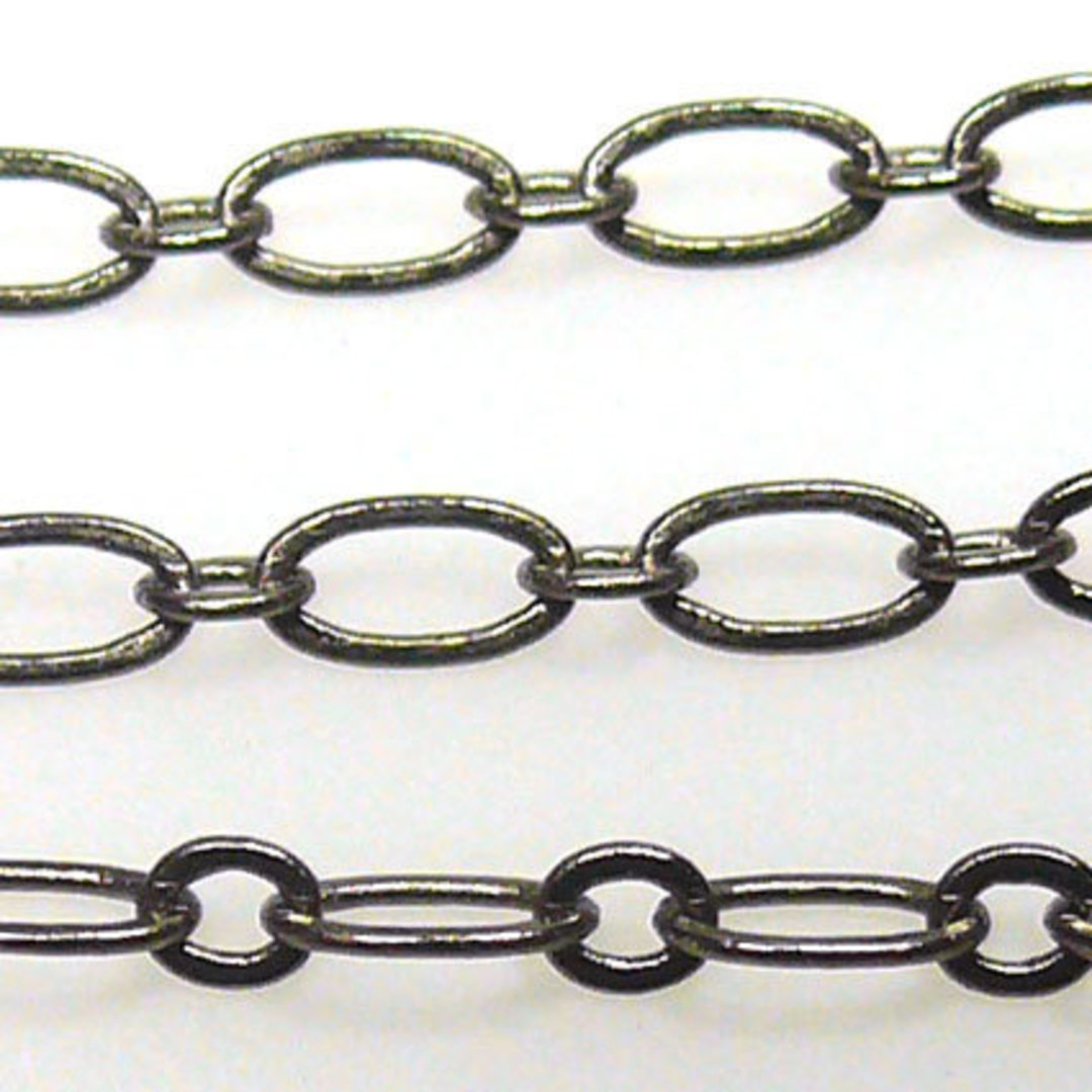 NICKLE FREE CHAIN: Fine Oval Chain 6mm/3mm links, Gunmetal image 0