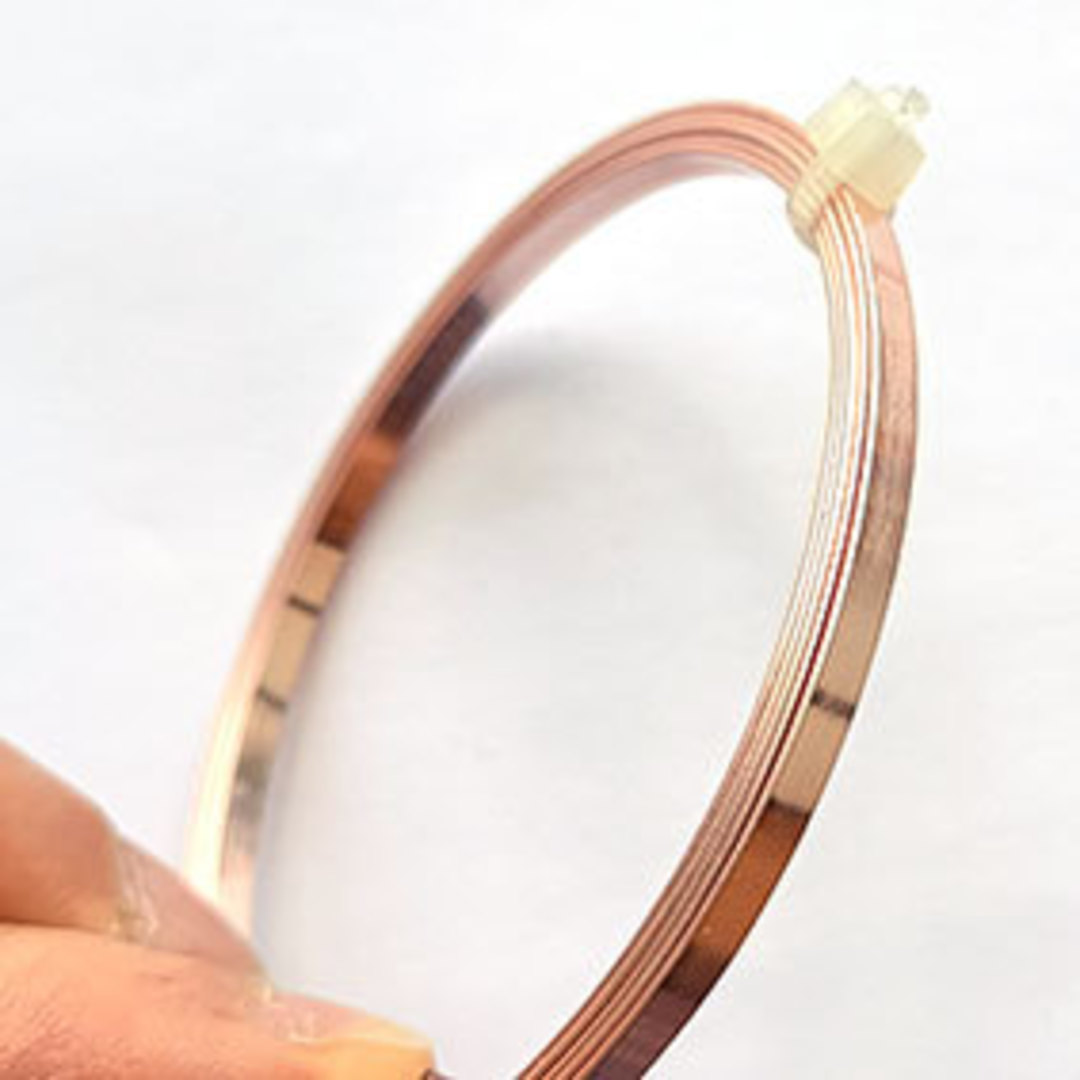 3mm Flat Artistic Wire (21g): Rose Gold - 90cm coil image 0