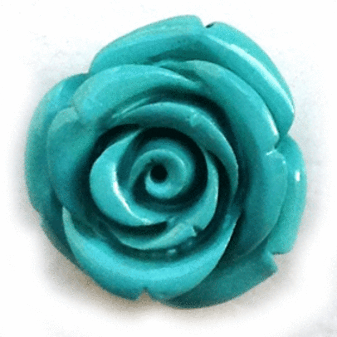 Acrylic English Rose, 22mm, aqua blue image 0