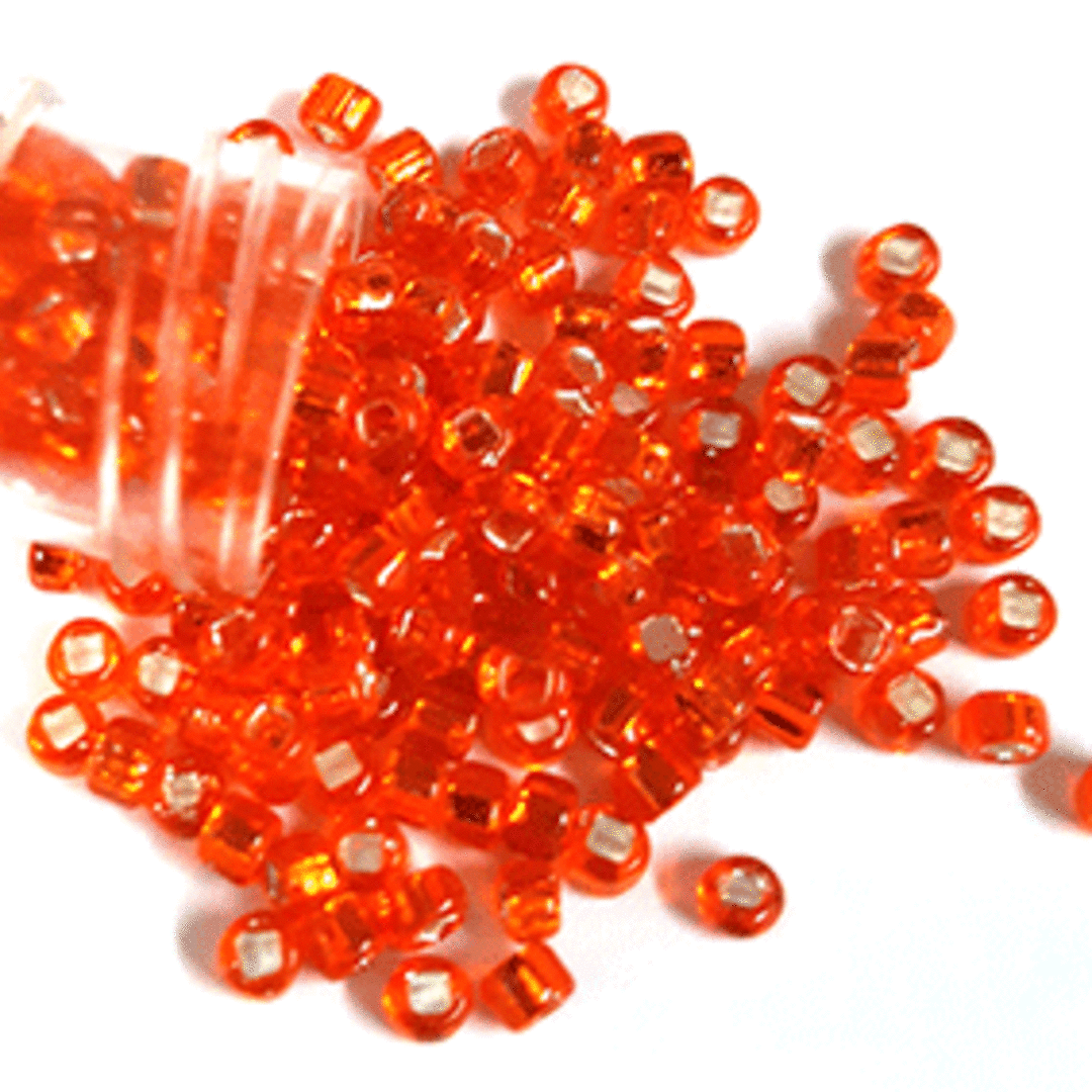 Matsuno size 8 round: 9 - Orange, silver lined (7 grams) image 0