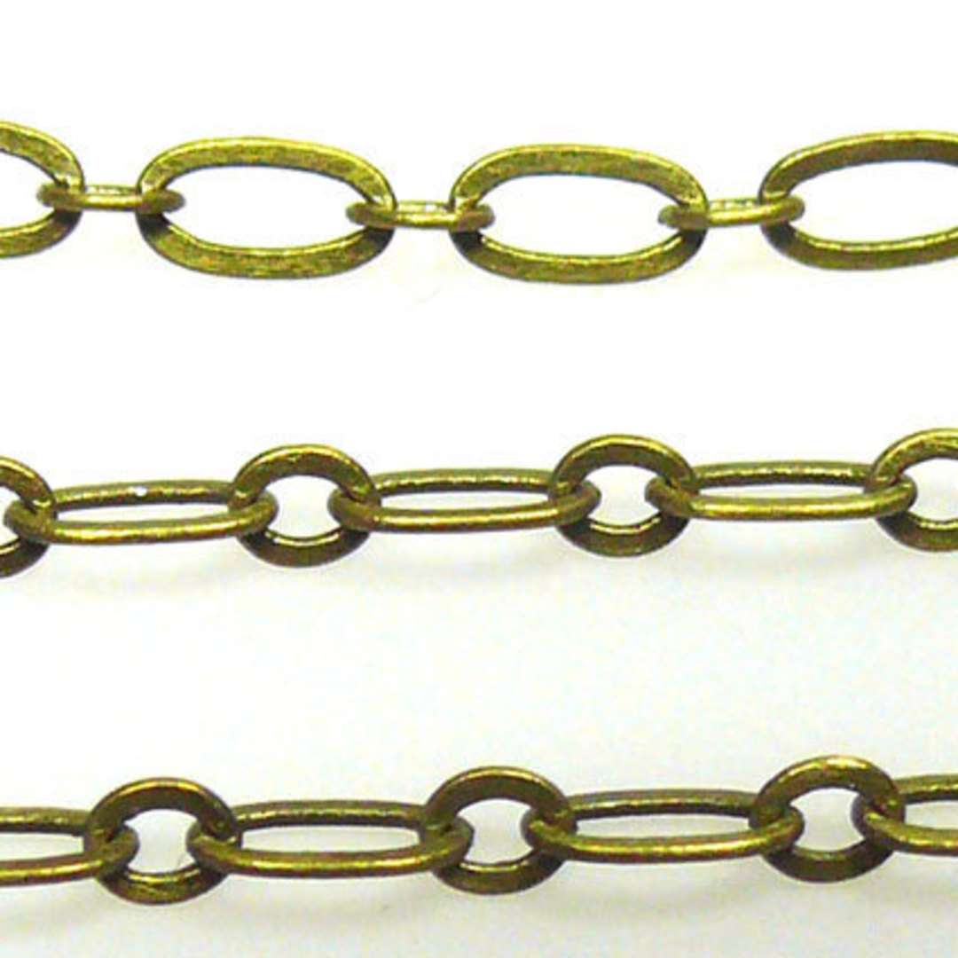 NICKLE FREE CHAIN: Fine Oval Chain 6mm/3mm links, Brass image 0