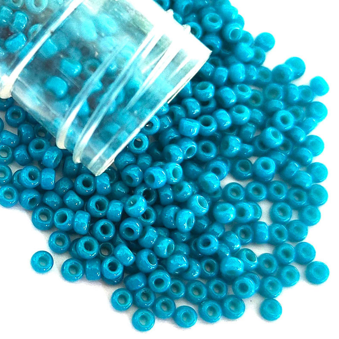 Miyuki size 11 round: 1471 - Turquoise Blue Opaque (7 grams) image 0