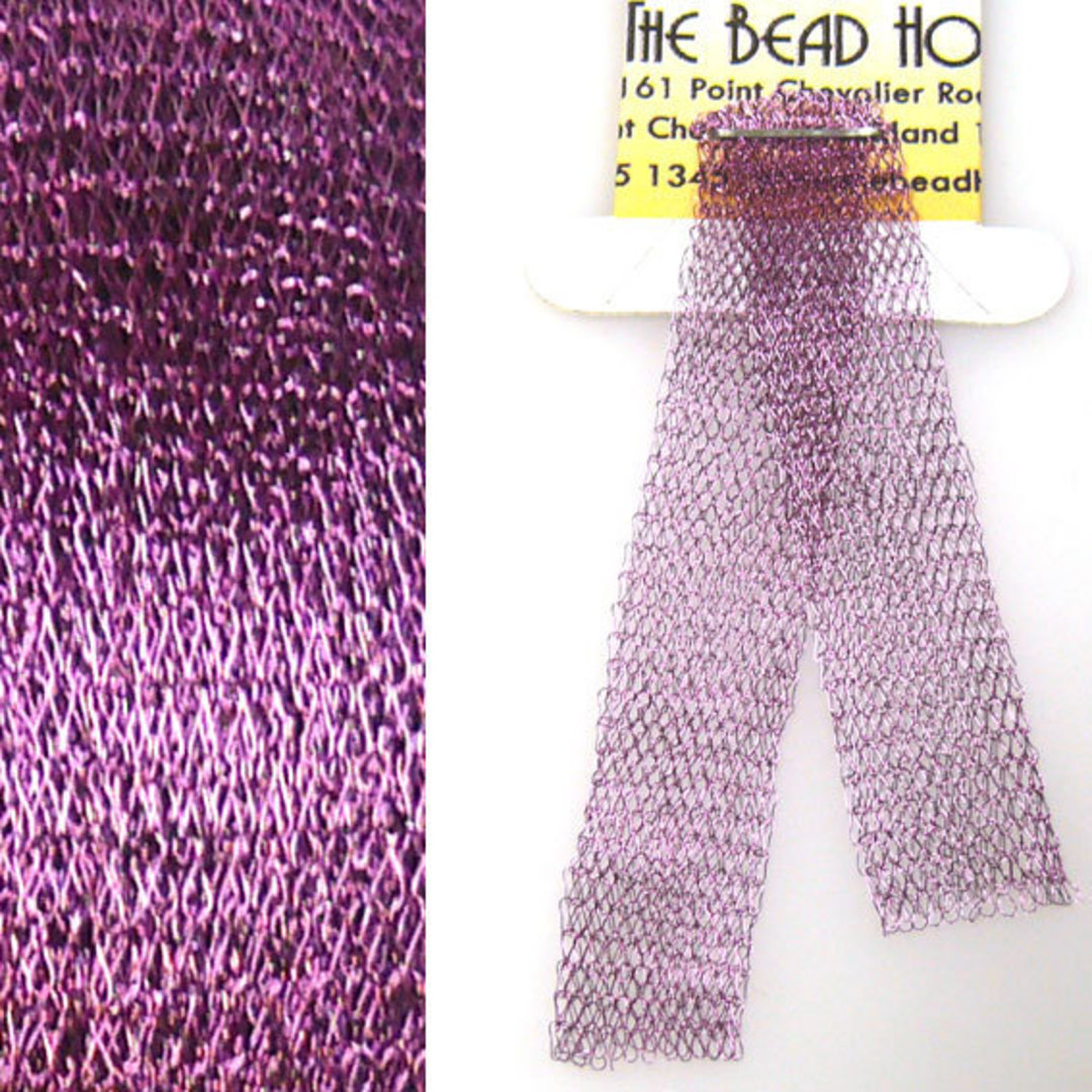 Italian Metallic Mesh Ribbon, Purple image 0