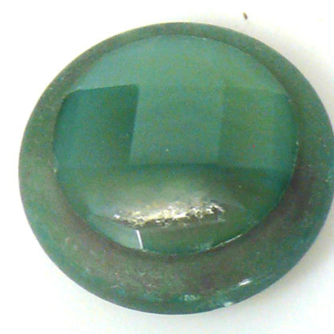 Agate Cameo Bead, 30mm x 12mm: Faceted center, matte sides - Green image 0