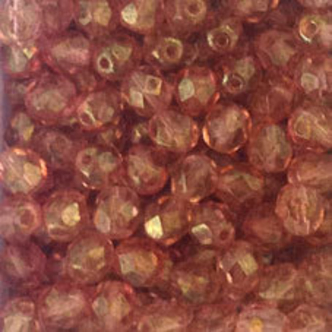 Czech Firepolished Facet: 6mm - Ligth Amethyst brown lustre image 0