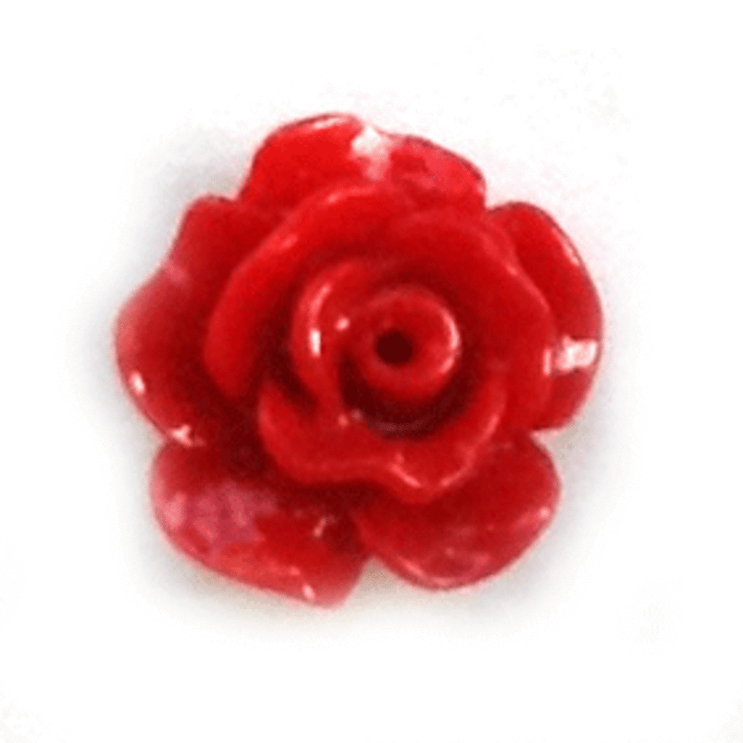 Acrylic Open Rose, small - 10mm, red image 0