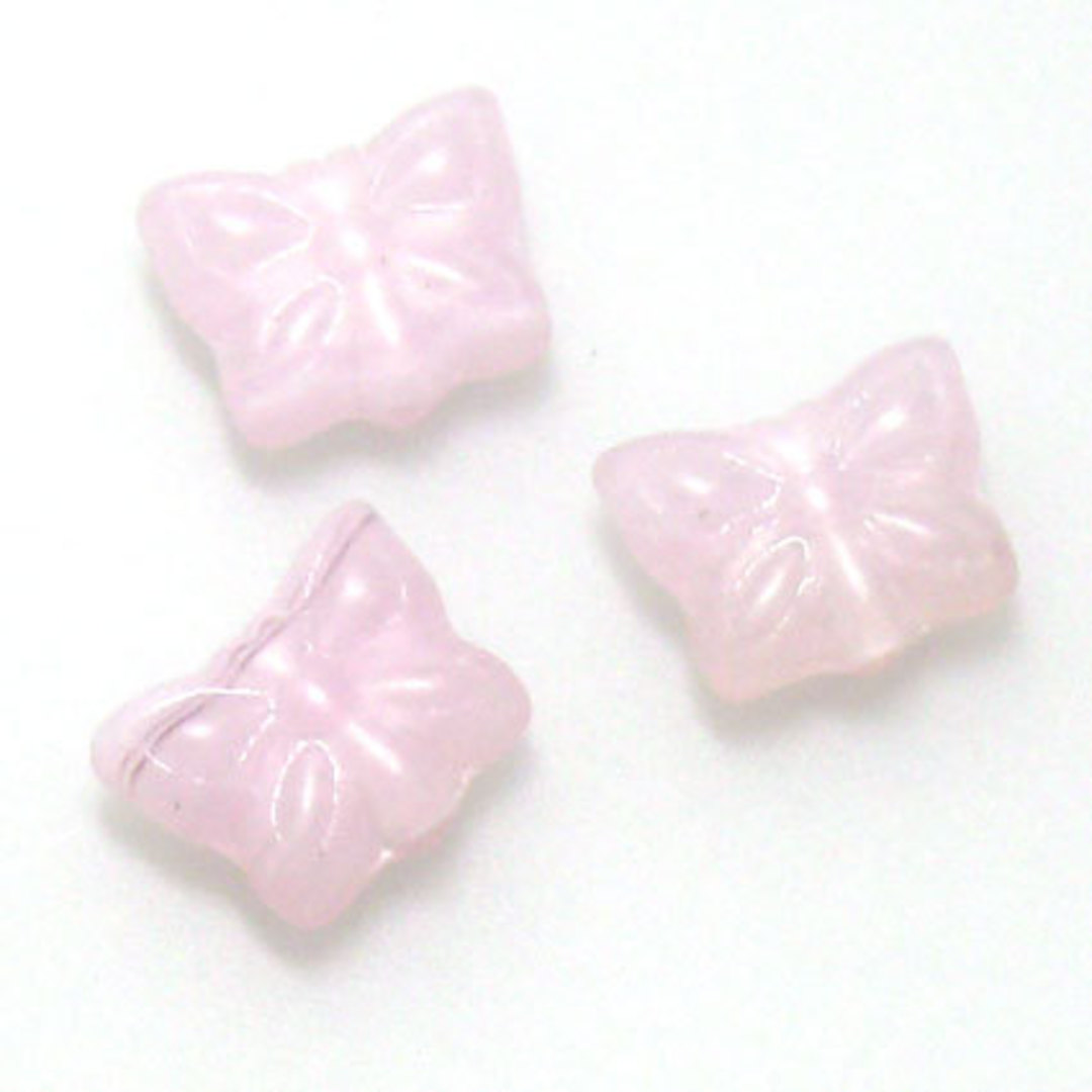 Small Butterfly Bead, Pink opaque image 0