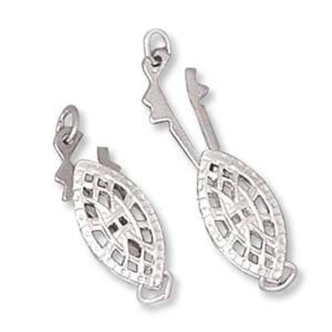 NEW! Sterling Silver: Filigree Fish Clasp (5 x 12mm) image 0