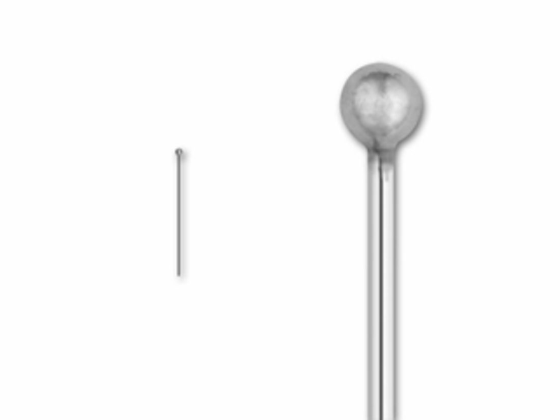 Sterling Silver: Ball Headpin - 25mm, 24g (fine) image 0