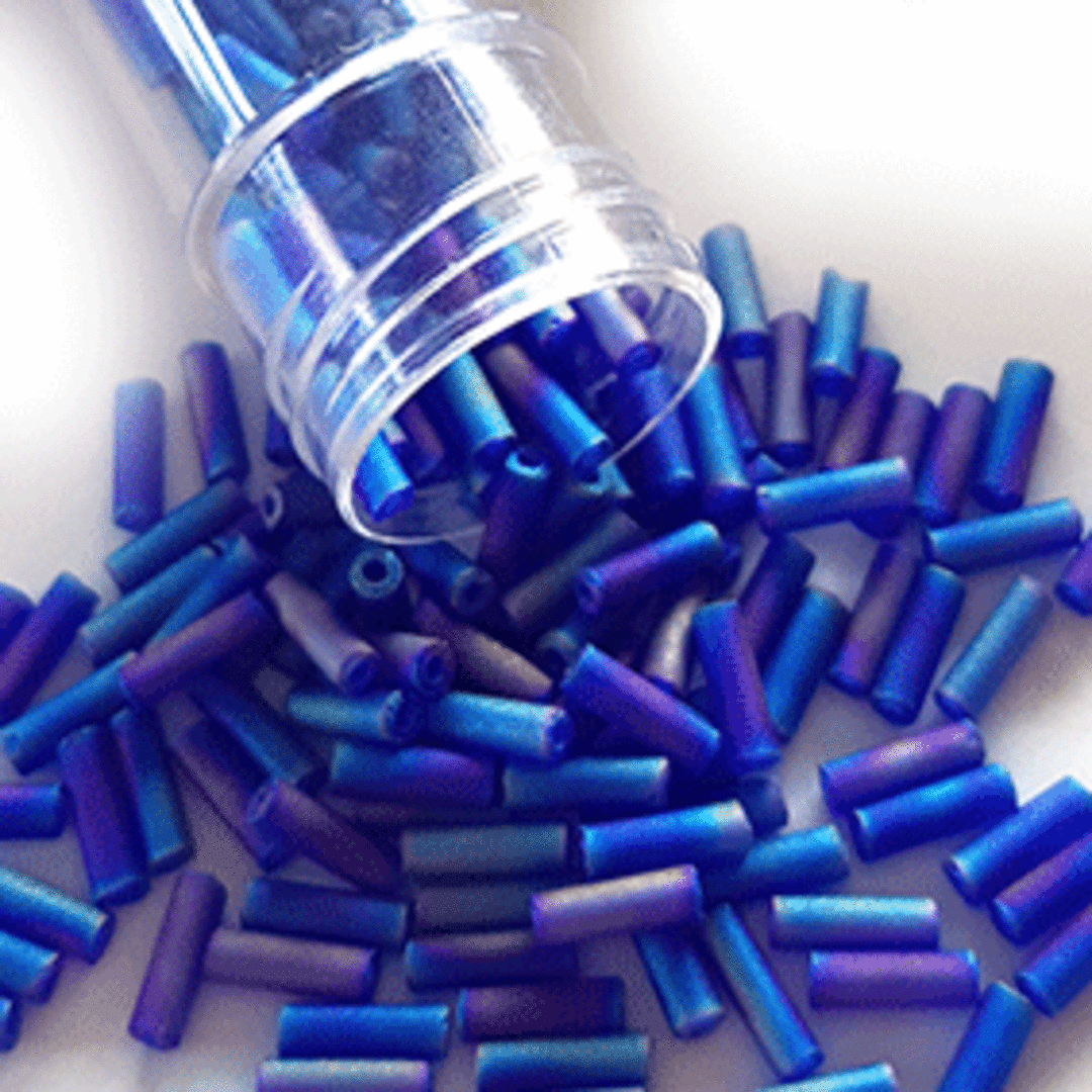 Matsuno 6mm bugle: F177 - Blue Iris, frosted (7 grams) image 0