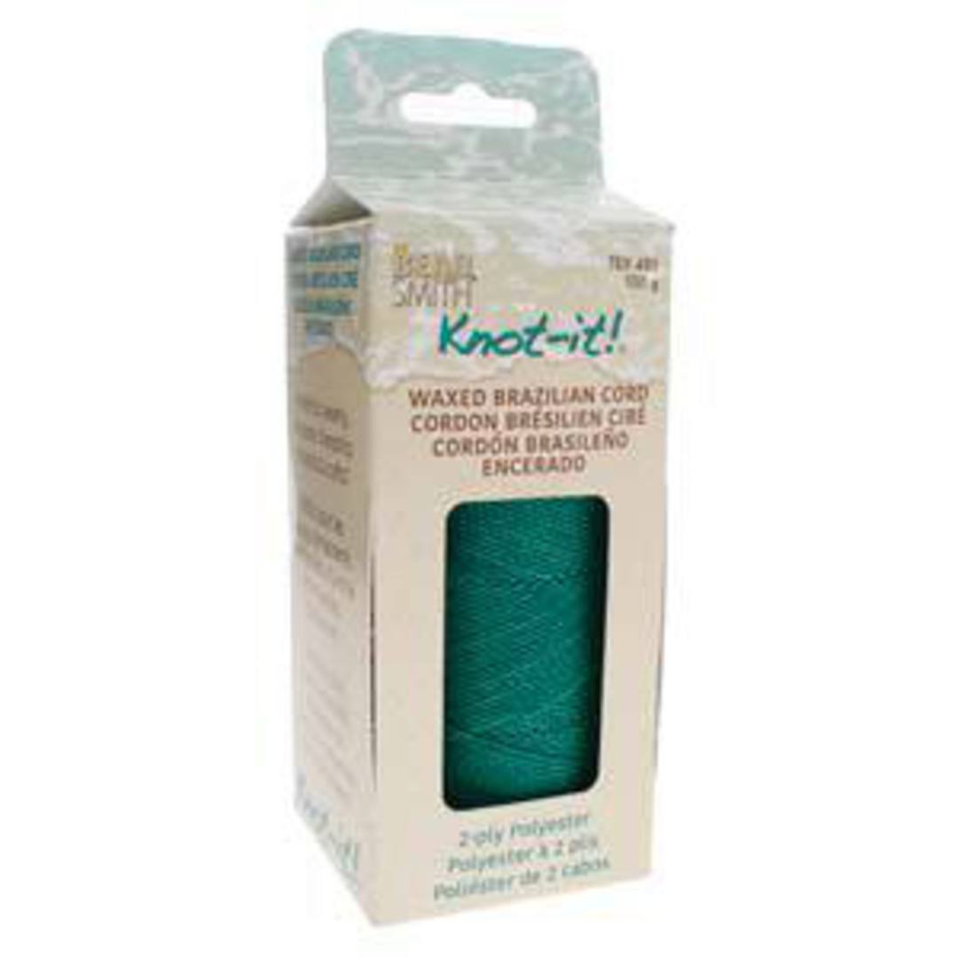 0.8mm Knot-It Brazilian Waxed Polyester Cord: Teal Green image 2