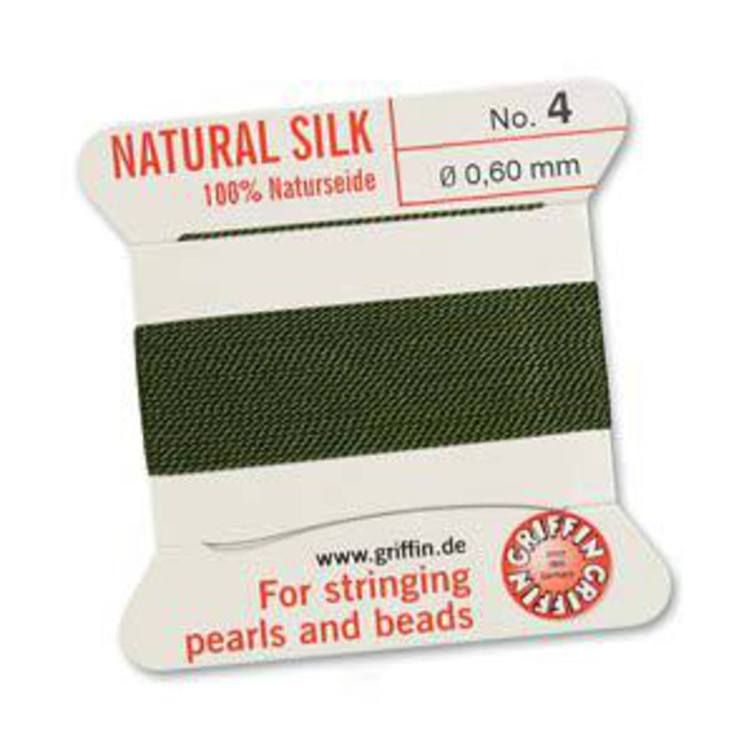 Griffin Silk Cord - Olive  - Size 4 (0.6mm) image 0