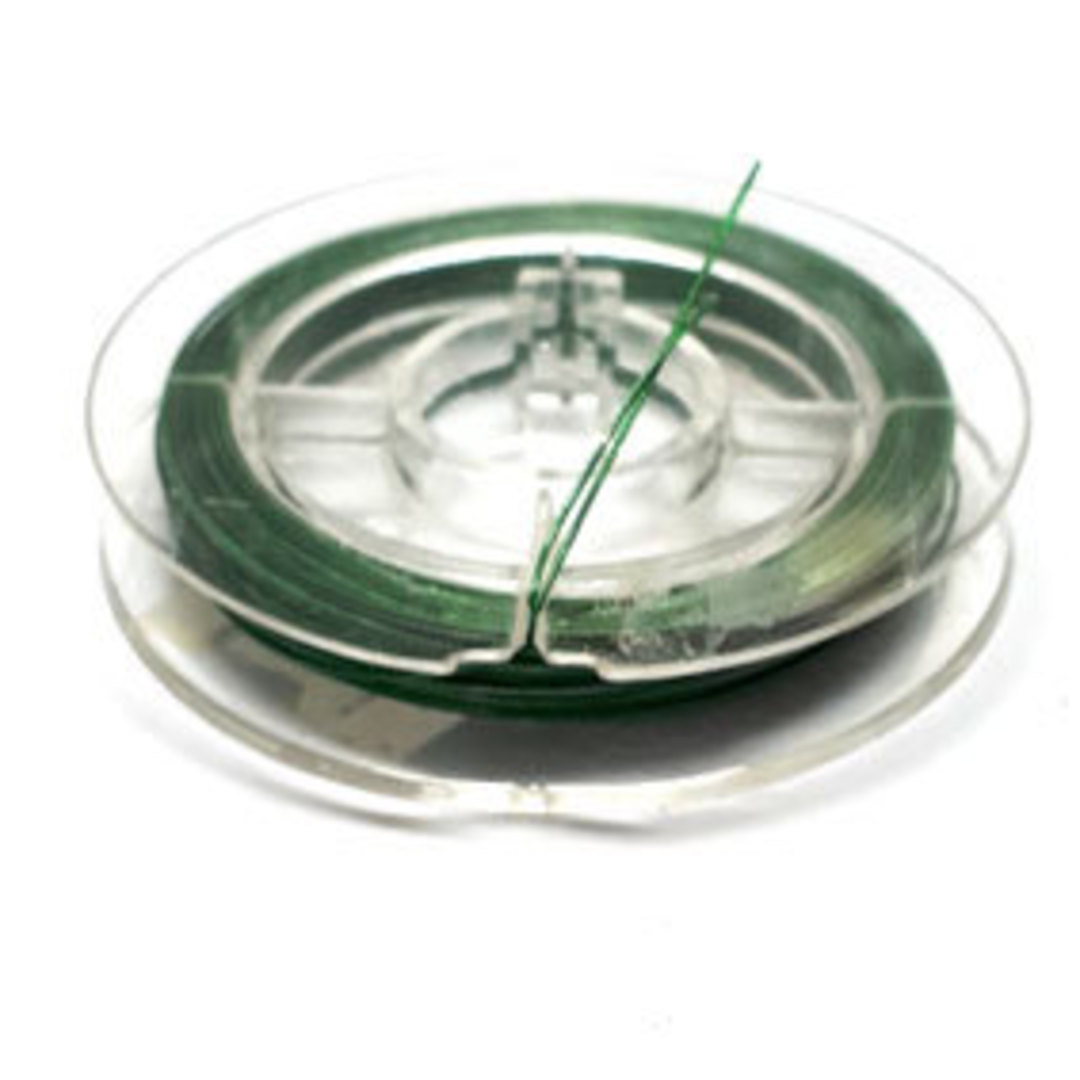 Tigertail Beading Wire: 10m roll - Grass Green image 0