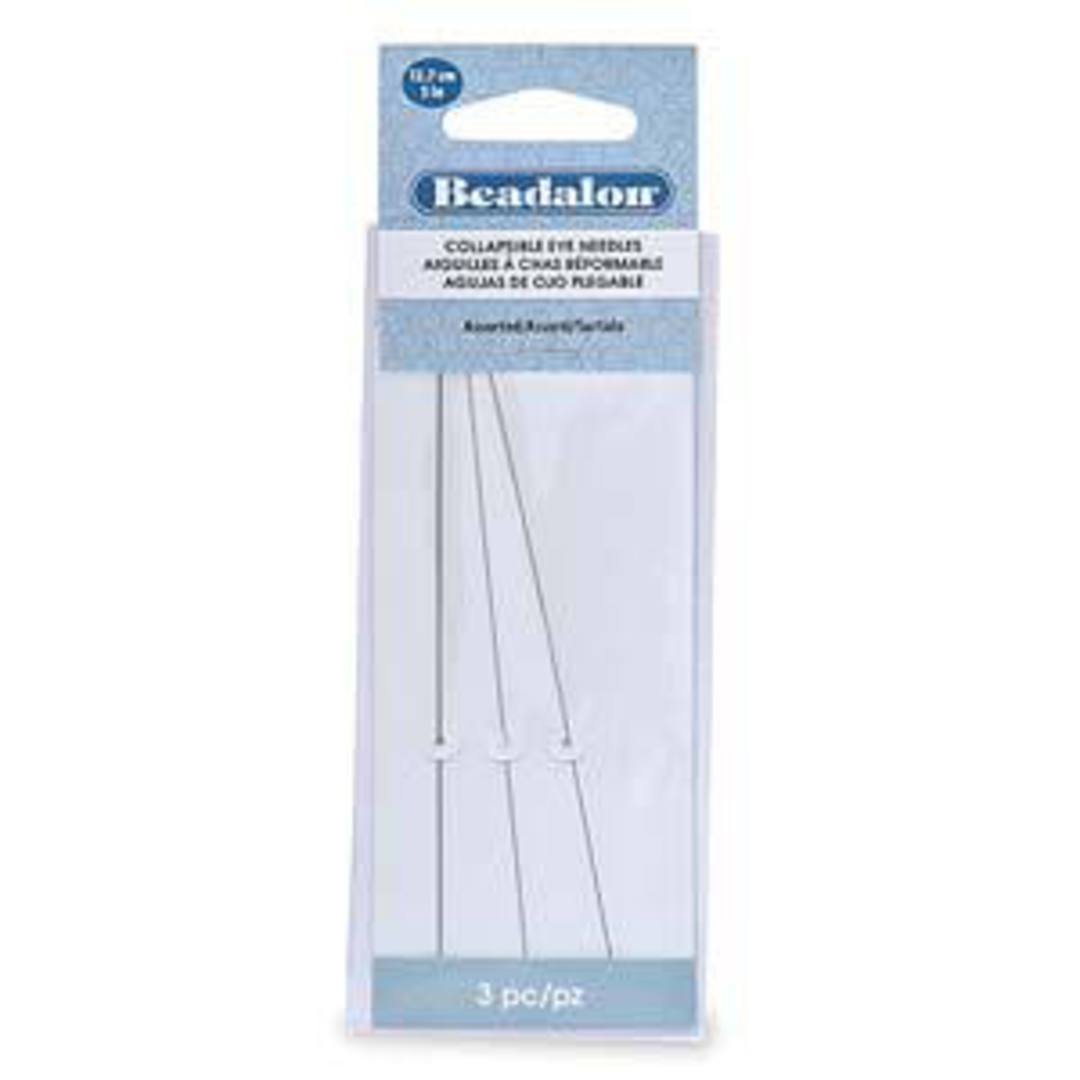 Beadalon Collapsible Eye Needle, 12.7cm long: assorted 3 pack (fine, med, heavy) image 0