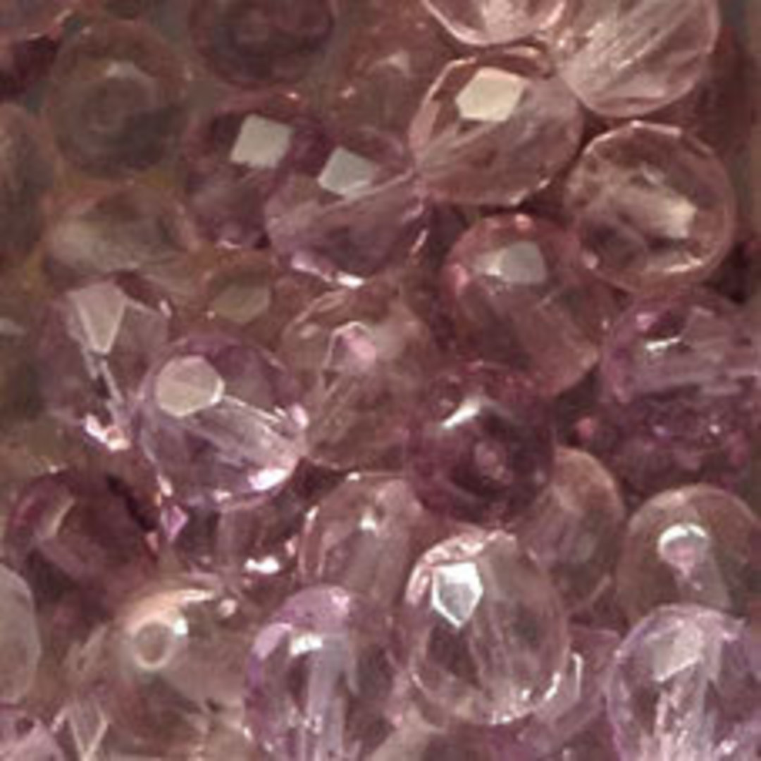Czech Firepolished Facet: 8mm - Two Tone Light Amethyst image 0