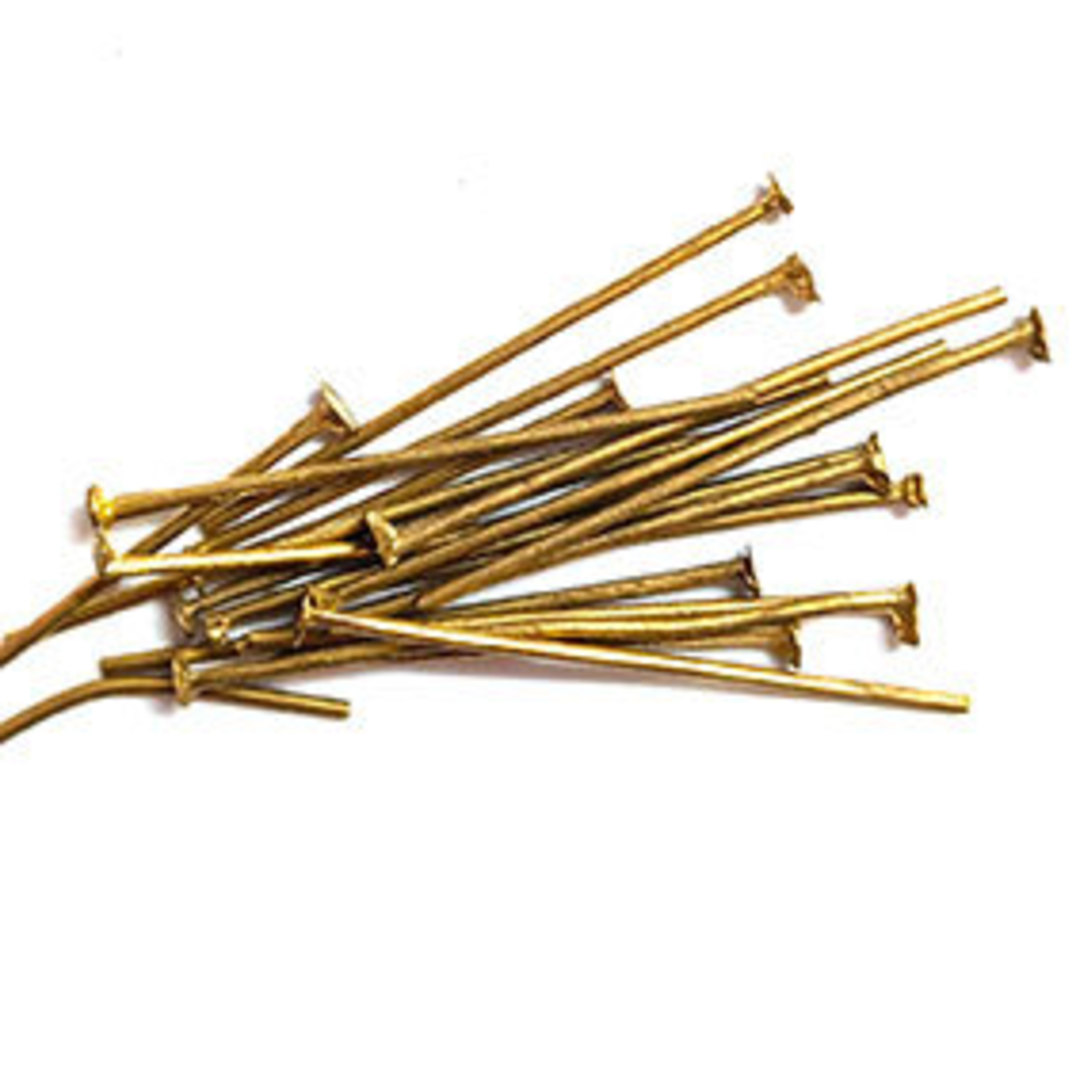 CLEARANCE: Very Short (25mm) Headpin (21g) - Lt Brassy Gold image 0