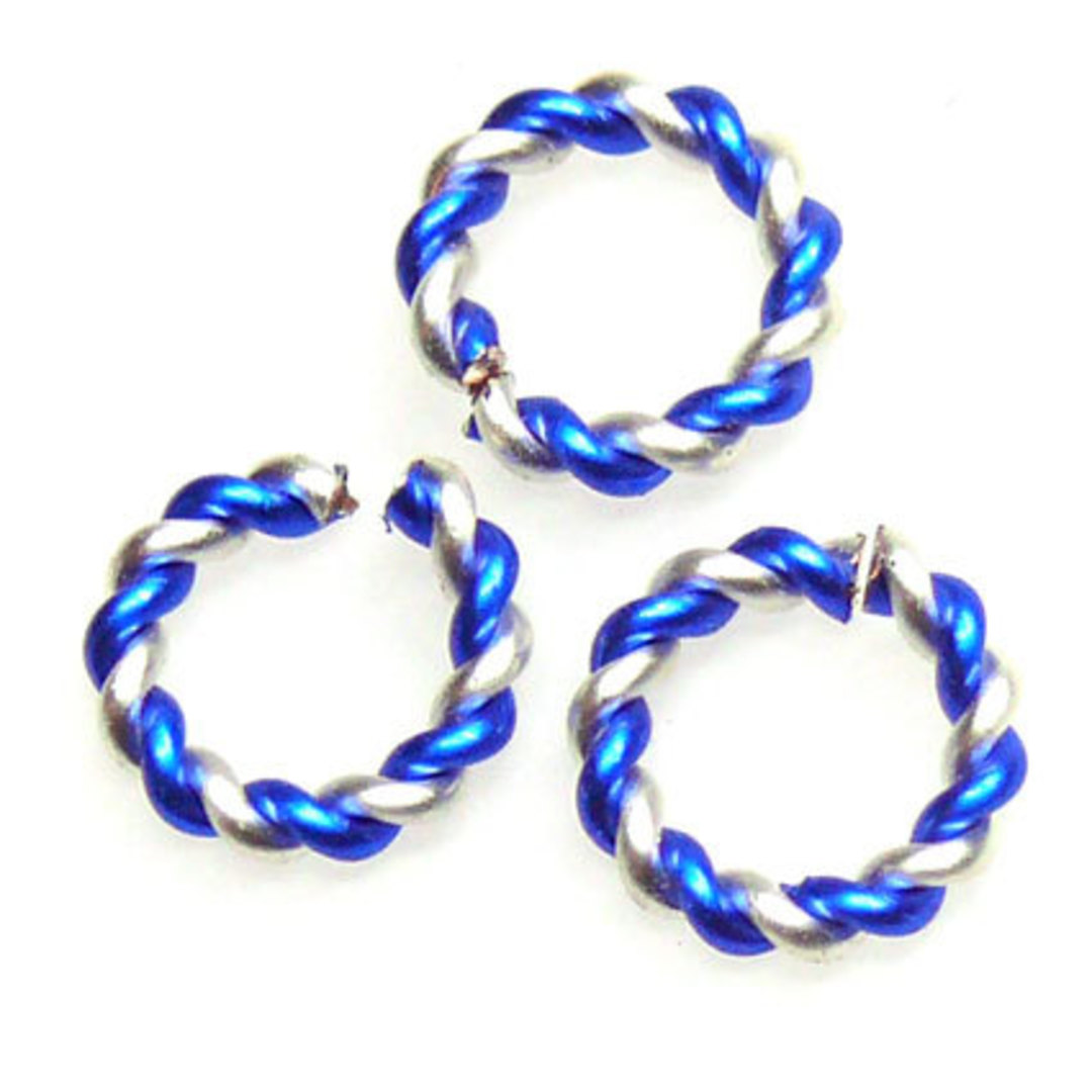 Twisted Jumpring, silver/capri blue image 0
