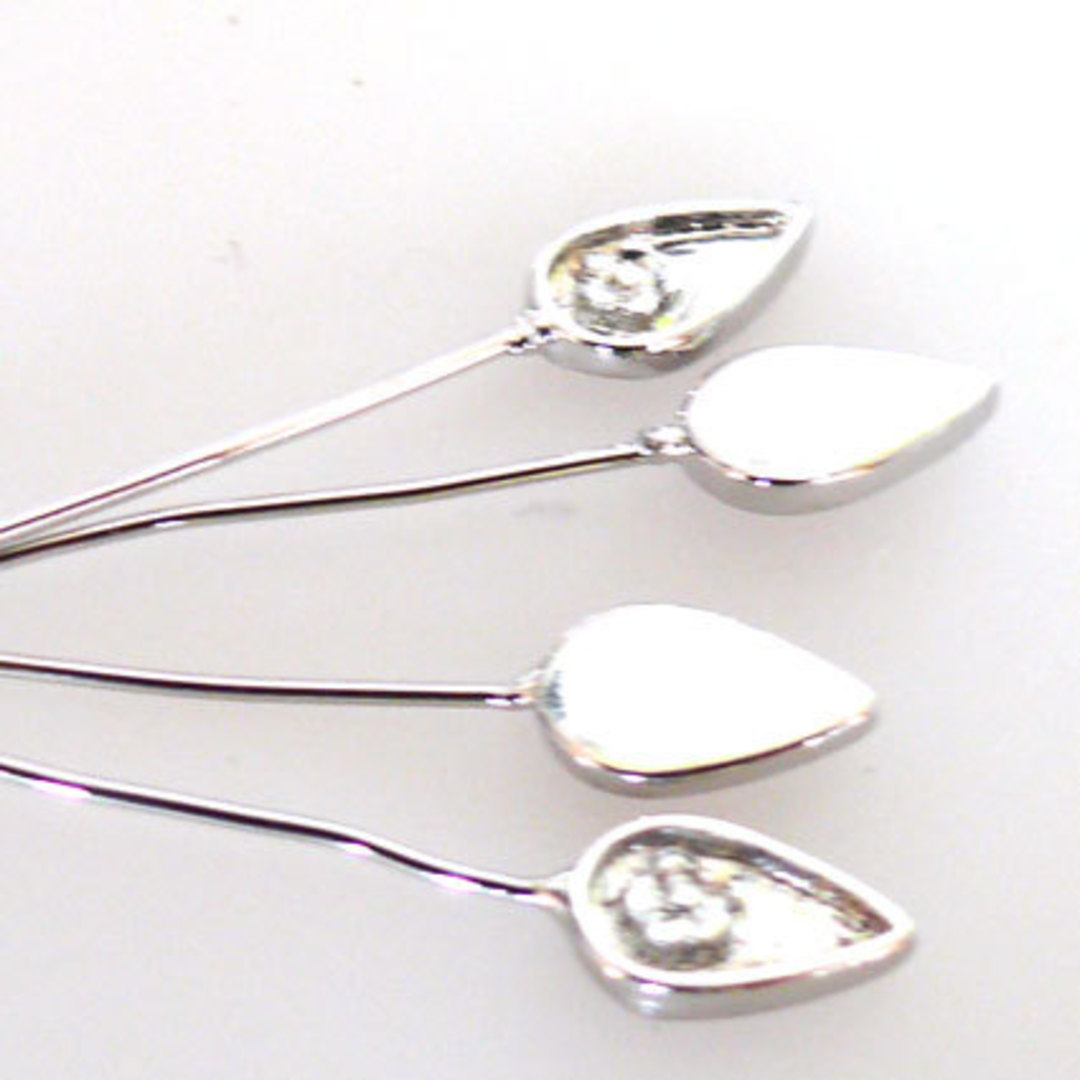 Extra Long (75mm) Headpin with pointed drop (20g) - Antique Silver image 0