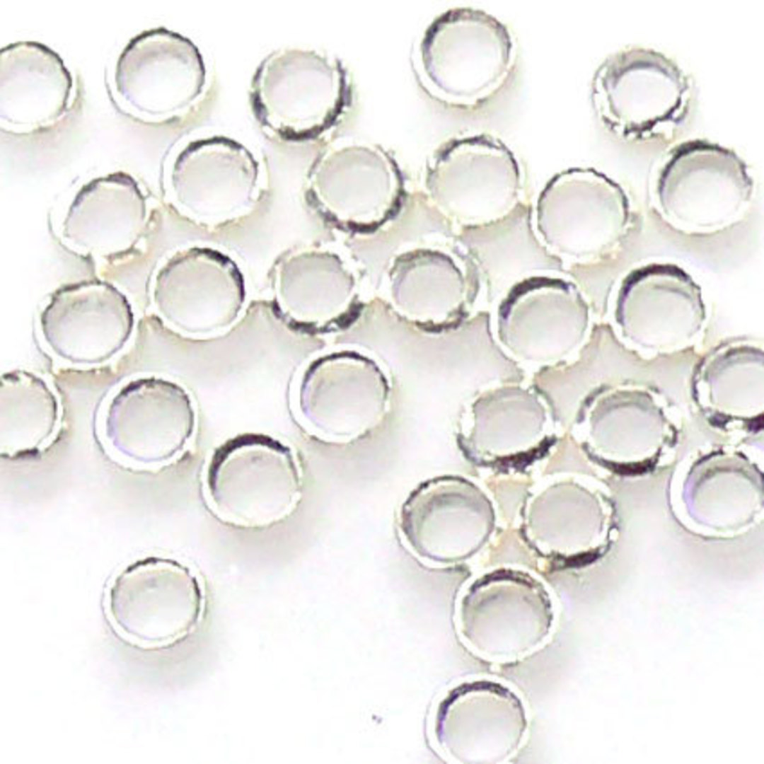 1.5mm (regular) Crimp Bead: Bright Silver image 0
