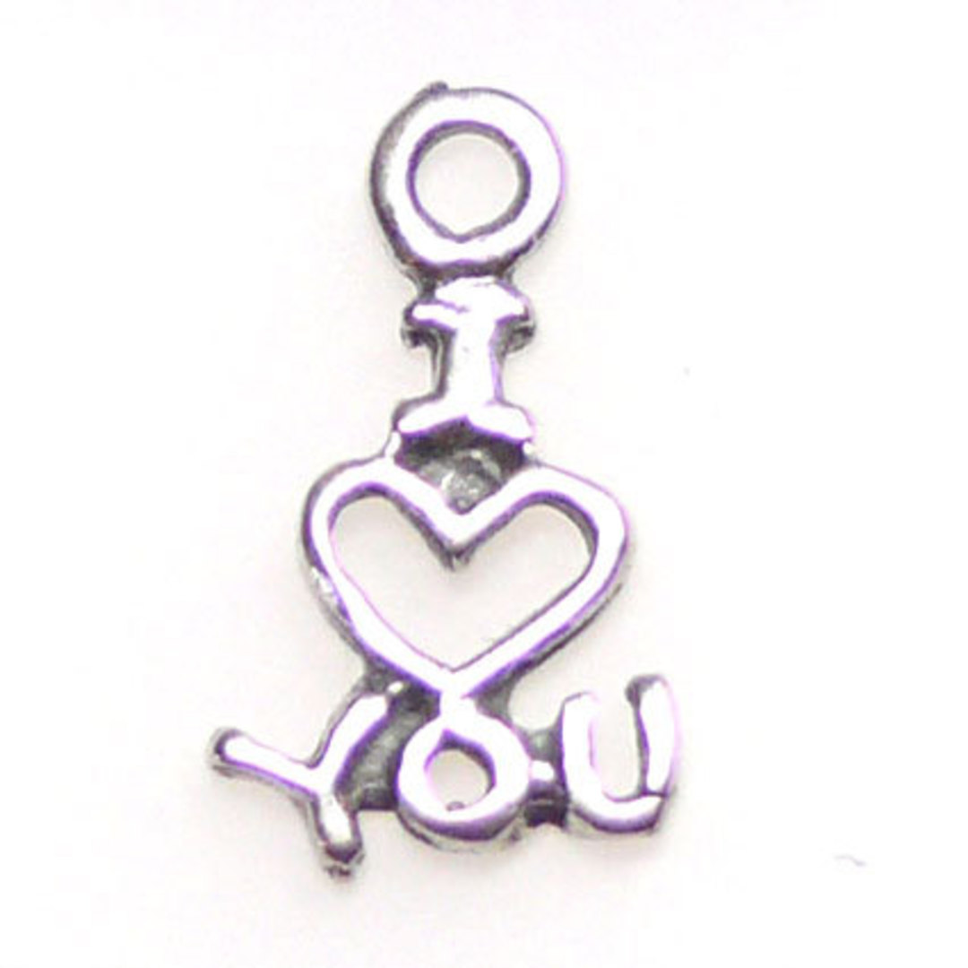 I Love You Charm, sterling silver image 0
