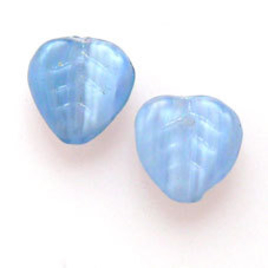 Small Heart Leaf, 9mm - Matte blue stripe image 0