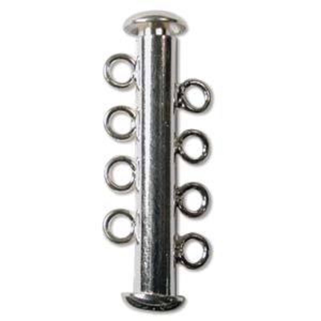 4 strand Spacer Clasp - bright silver image 0