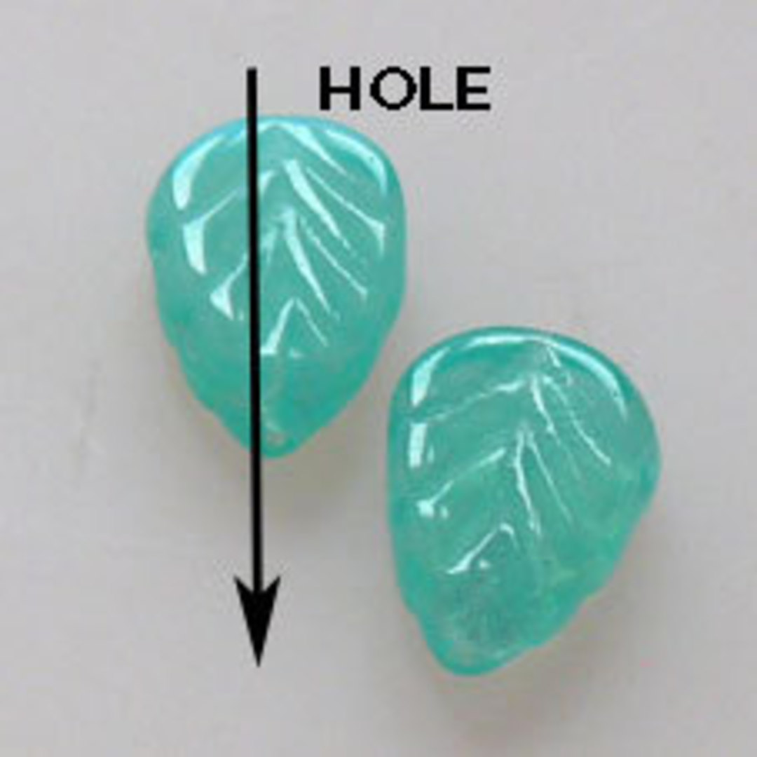 Glass Triangle Leaf, 8mm x 10mm - Teal opaque image 0