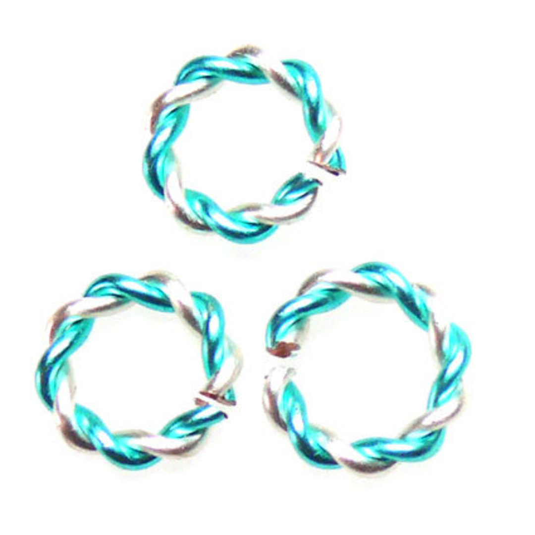 Twisted Jumpring, silver/seafoam green image 0