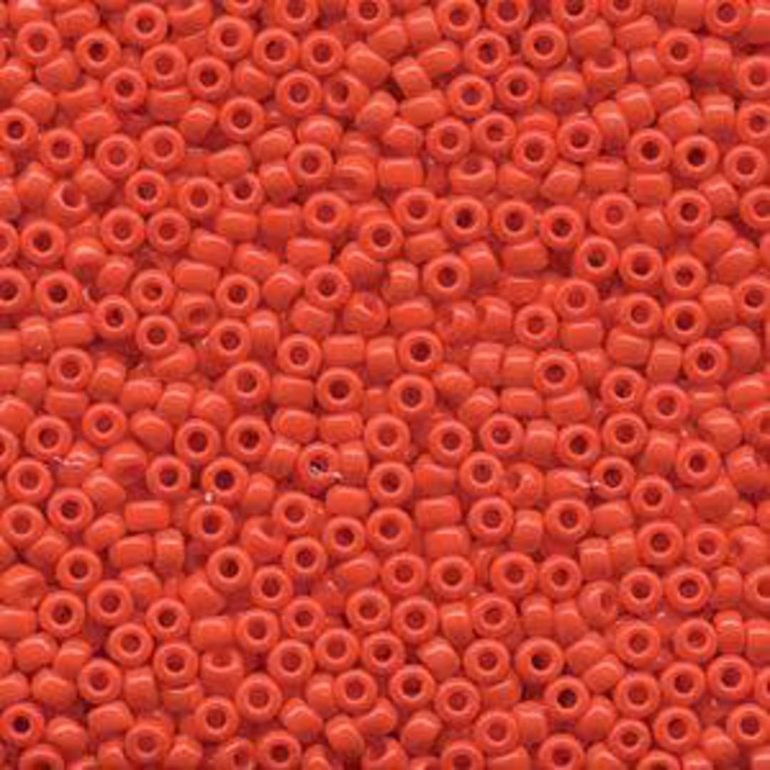 Miyuki size 8 round: 407 - Vermillion Red Opaque (7 grams) image 0