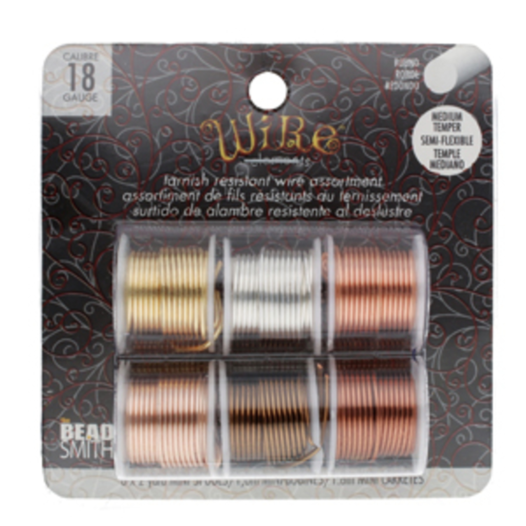 Beadsmith Craft Wire 18 gauge: 6 x mini spools - assorted colours image 2