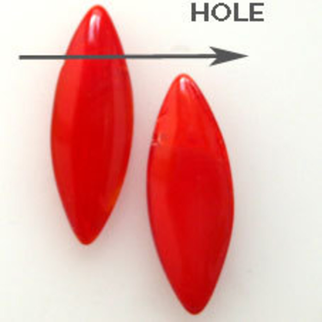 Dagger Bead, 8mm x 24mm: Opaque Red image 0