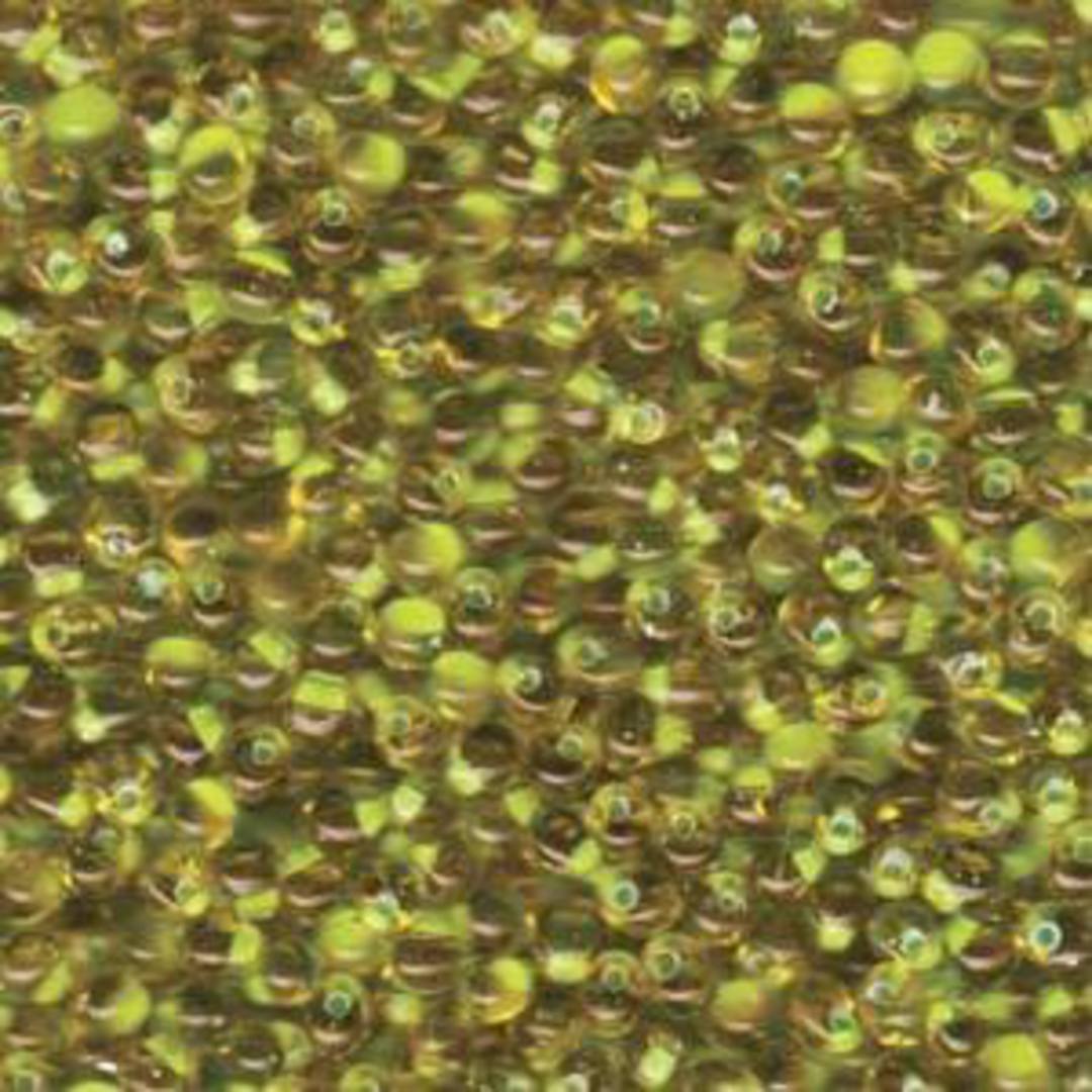 3.4mm Miyuki Drop - Mint  Lined Yellow image 0