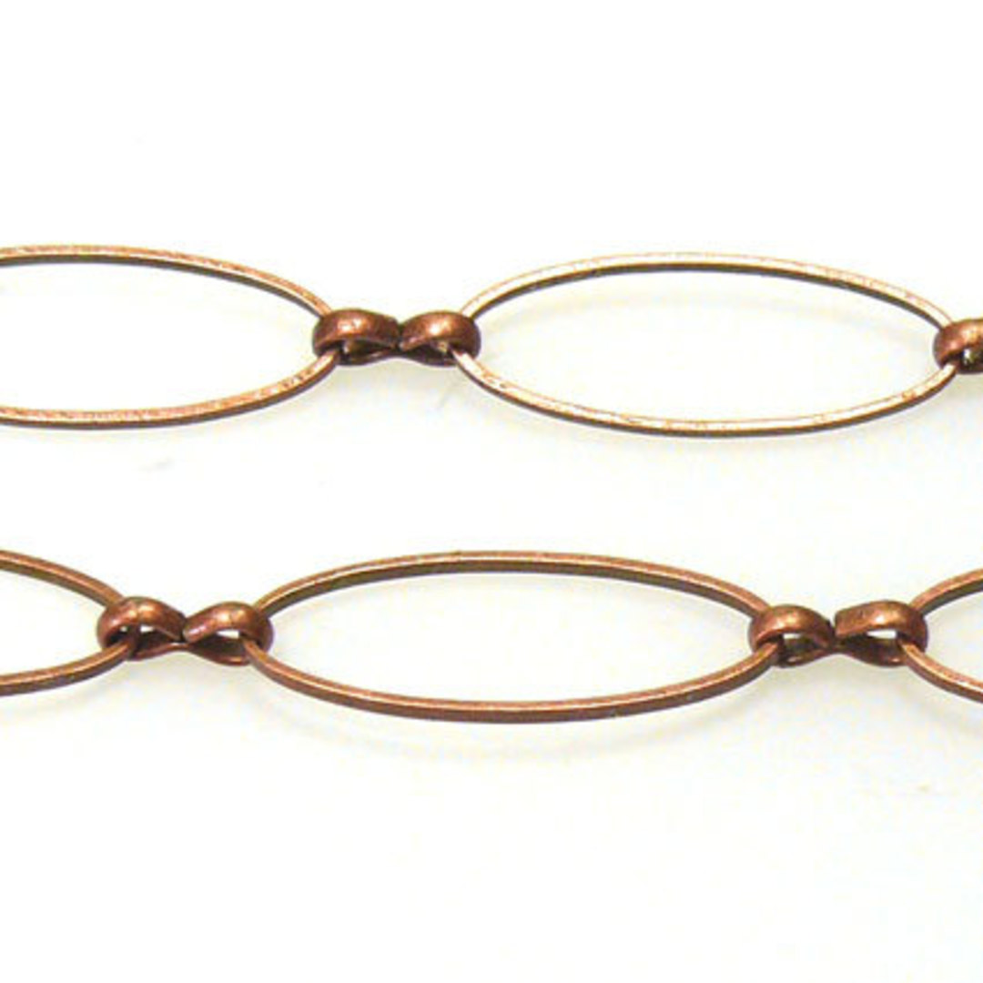 NICKEL FREE CHAIN: 25mm Ovals with figure 8 links: Antique Copper image 0