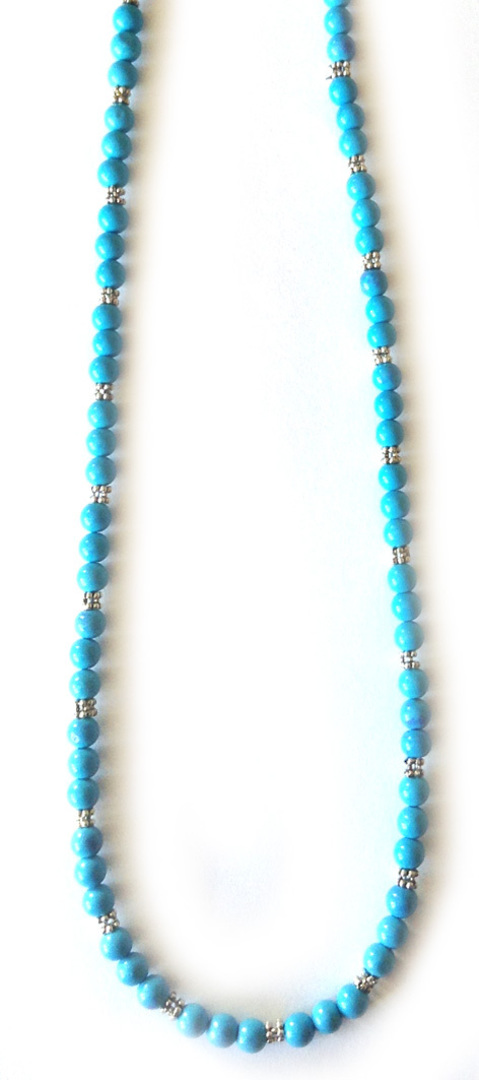 KITSET: Simple Semi Precious Necklace - Blue Howlite image 0