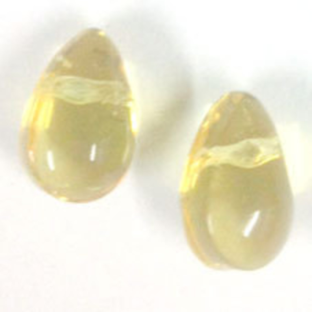 Flattened Tear Drop, 6mm x 10mm: Amber image 0