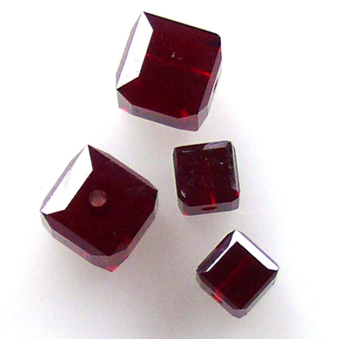 6mm Swarovski Crystal Cube, Garnet image 0