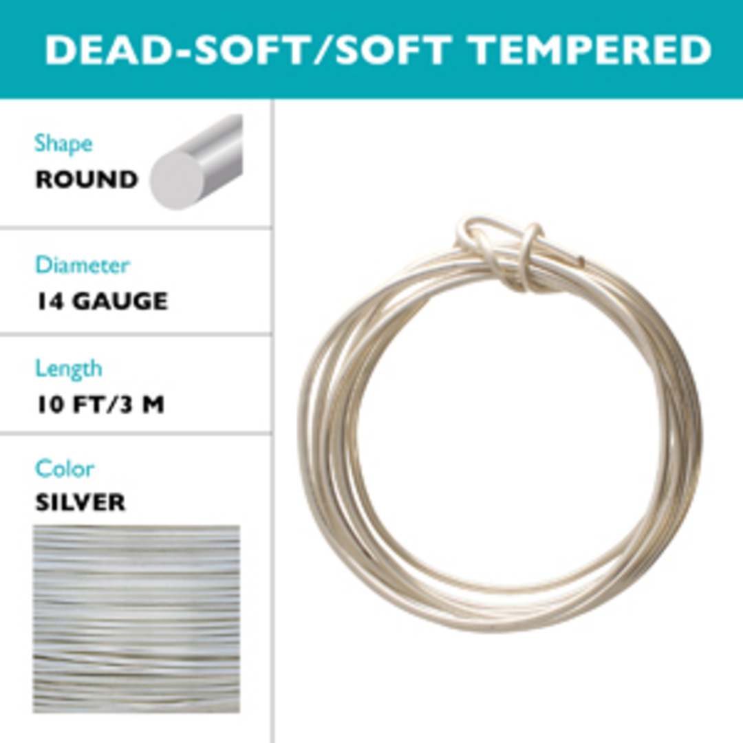 Beadsmith Craft Wire, Silver Colour: 14 gauge  (soft temper) image 2