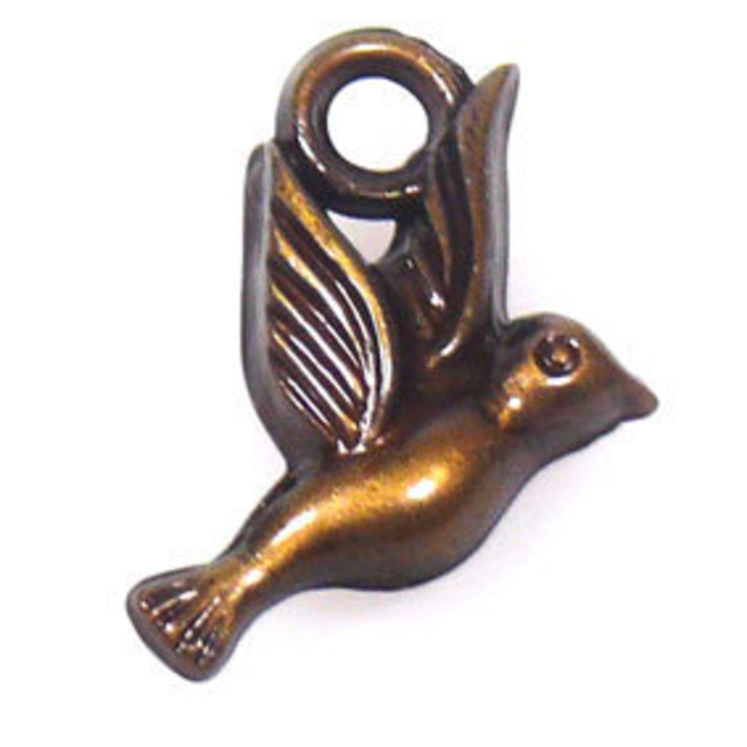 Acrylic Charm: Dove - antique brass image 0