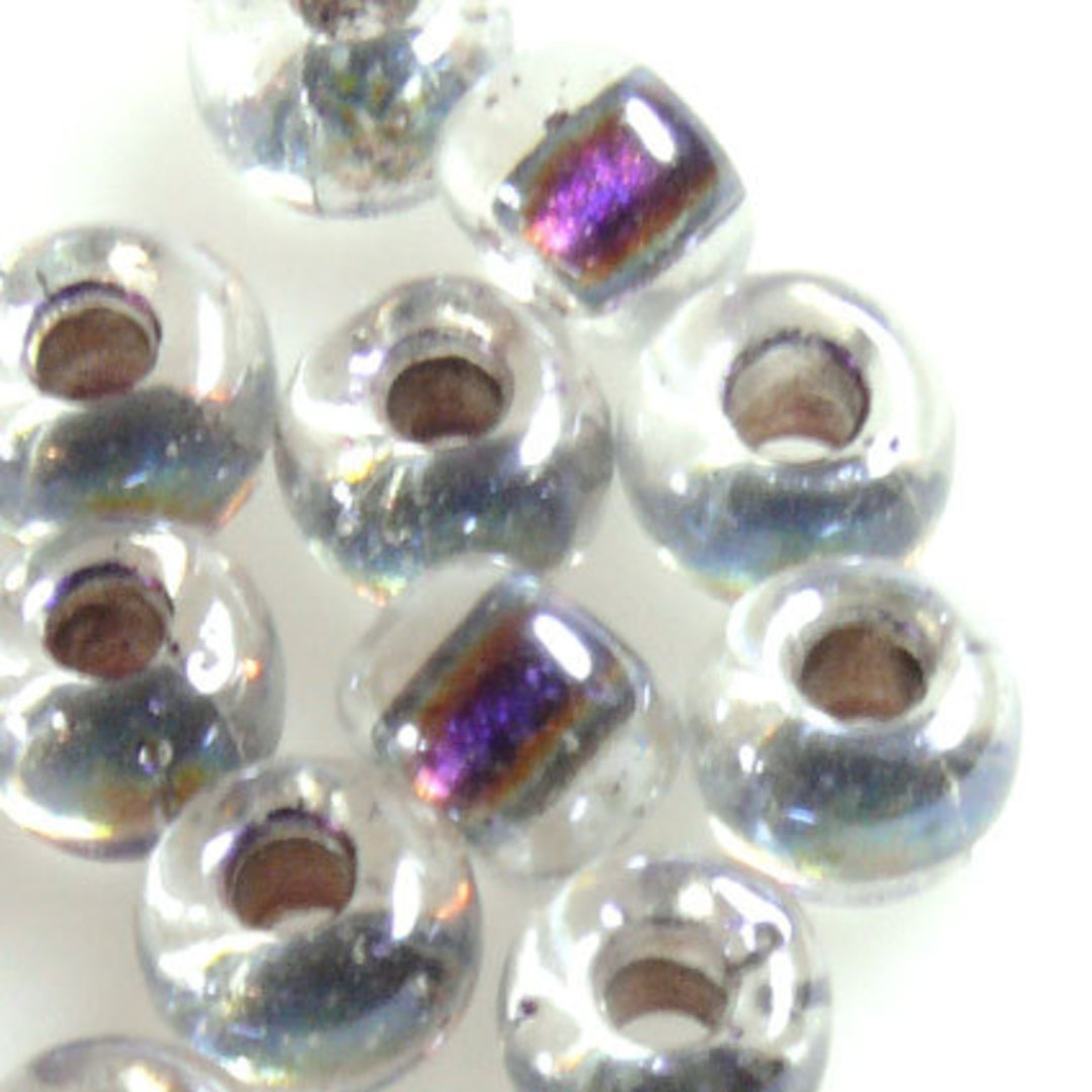 Miyuki size 2 round: 752 - Purple Shimmer centre, clear outer (7 grams) image 0