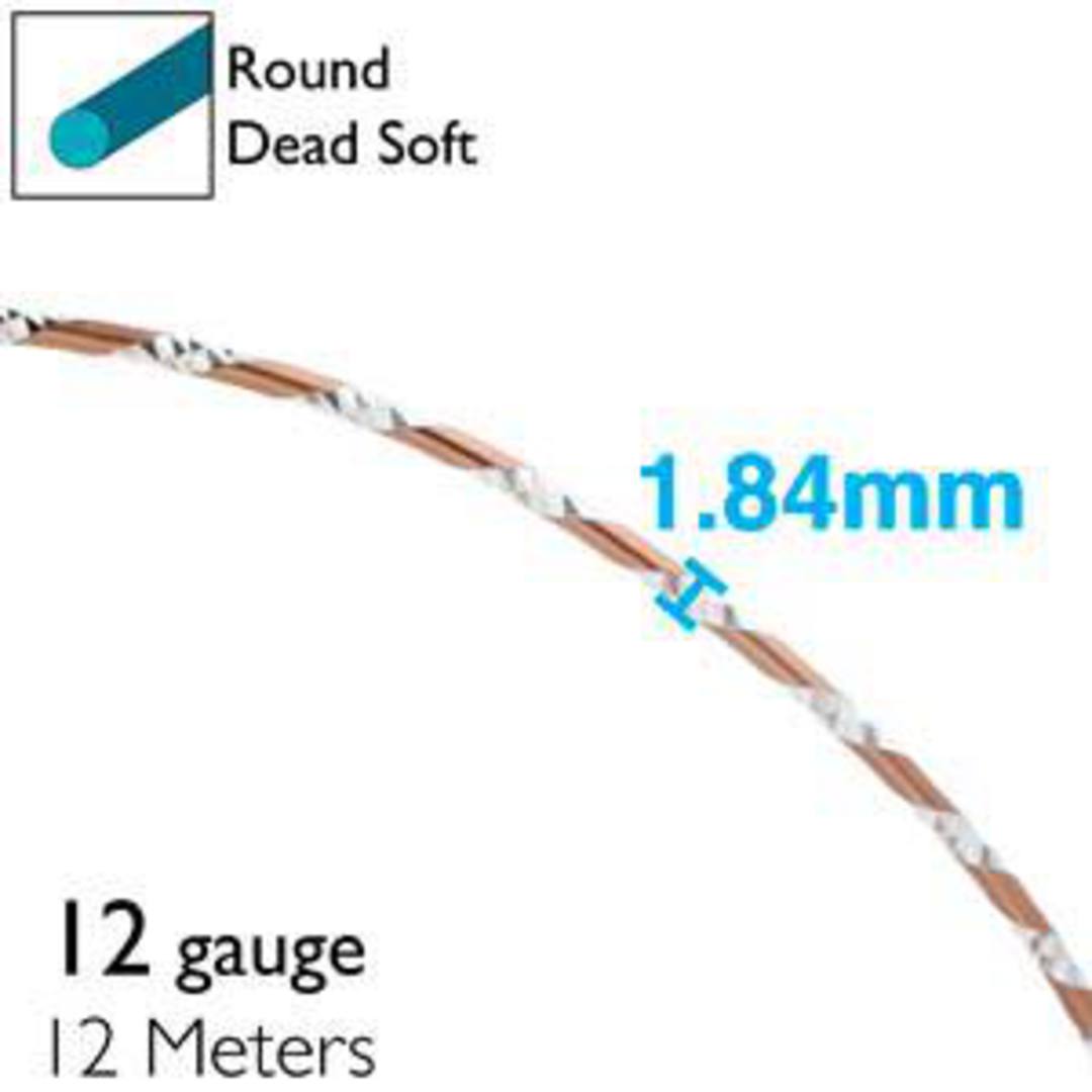 Aluminum Diamond Cut Craft Wire: 12 gauge - Copper/Silver (dead soft) image 1