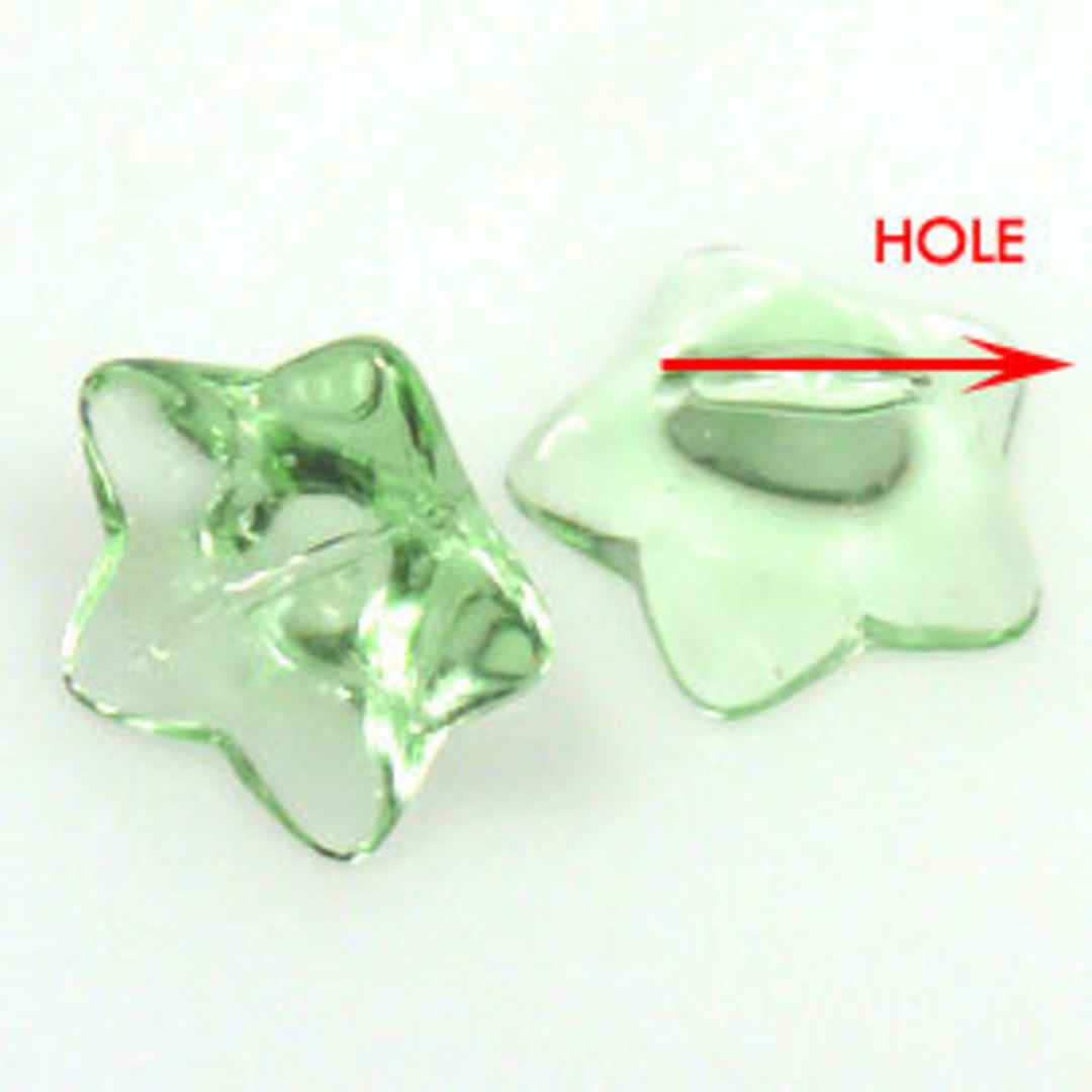 Glass Flower, 12mm, bottom drilled - Transparent light green image 0